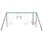 vidaXL Ensemble de balançoire et anneaux de gymnastique 4 places Acier