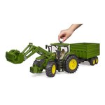 Bruder 03155 - John Deere 7R avec chargeur avant et remorque avec attelage tandem