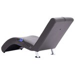 vidaXL Chaise longue de massage avec oreiller gris similicuir