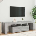 vidaXL Meuble TV avec lumières LED Sonoma gris 140x36 5x40 cm