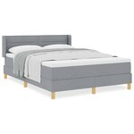 vidaXL Lit à ressort avec matelas gris clair  140 x 200 cm en tissu
