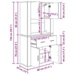vidaXL Buffet haut Blanc Bois d'ingénierie