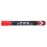 Marqueur permanent think pointe biseautée 1.5-5mm rouge séchage rapide peu odorant x 12 deli