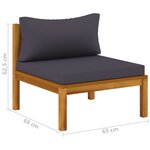 Vidaxl salon de jardin 6 pièces avec coussin bois d'acacia solide