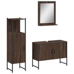 vidaXL Ensemble d'armoires de salle de bain 3 Pièces chêne marron