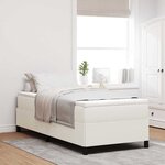 vidaXL Cadre de lit Crème 100 x 200 cm Tissu en velours côtelé