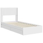 vidaXL Cadre de lit avec rangement et tête de lit Blanc 75 x 190 cm