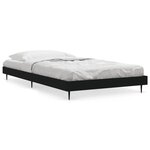 vidaXL Cadre de lit sans matelas noir 90x200 cm bois d'ingénierie
