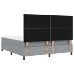 vidaXL Lit box spring avec matelas et lumière LED gris 180x200 cm tissu