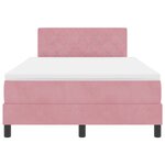 Lit coffre vidaXL avec matelas rose petit double velours