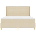 vidaXL Lit à Ressorts avec matelas Crème 180 x 200 cm tissu