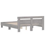 vidaXL Cadre de lit avec LED sans matelas sonoma gris 140x190 cm