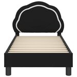 vidaXL Cadre de lit pour tout-petit avec tête de lit Noir 70 x 140 cm