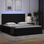 vidaXL Lit avec rangement et LED Noir 180 x 200 cm Simili cuir