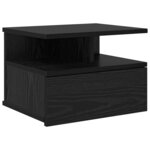 vidaXL Table de nuit flottante chêne noir 40x31x27 cm Bois d'ingénierie