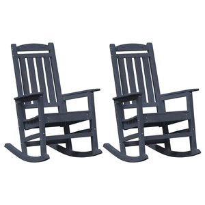 vidaXL Chaise Berçante de Jardin 2 Pièces Bleu marine 70 x 92 x 108 cm