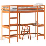 vidaXL Lit superposé sans matelas cire marron 80x200 cm pin massif