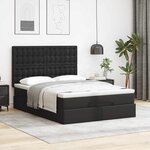 VidaXL Cadre de lit ottoman avec matelas noir 140x190 cm similicuir