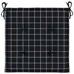 vidaXL Coussins de chaise de jardin lot de 4 motif à carreaux noir