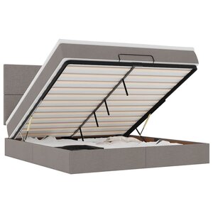 VidaXL Cadre de lit ottoman avec matelas taupe 160x200 cm tissu