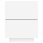 vidaXL Armoires de chevet et lumières LED 2Pièces blanc bois d'ingénierie