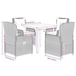 vidaXL Ensemble à manger de jardin coussins 5Pièces Noir Résine tressée