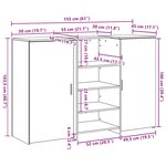 vidaXL Bureau de réception vieux bois 155x50x103 5cm bois d'ingénierie