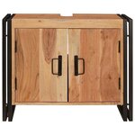vidaXL Meuble sous-vasque de salle de bain Bois d'acacia massif  fer