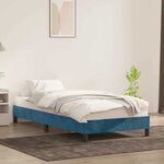 vidaXL Cadre de lit sans matelas bleu foncé 90x210 cm velours