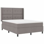 vidaXL Lit à ressorts avec matelas Taupe 140 x 200 cm tissu