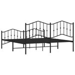 vidaXL Cadre de lit métal avec tête de lit/pied de lit noir 183x213 cm