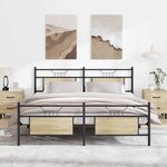 vidaXL Cadre de lit en métal sans matelas chêne sonoma 183x213 cm