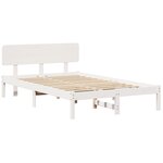 vidaXL Cadre de Lit avec Headboard Blanc 120x190 cm Bois de pin massif