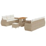 vidaXL Ensemble de canapé de jardin avec coussin 10 Pièces beige et crème
