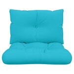 vidaXL Coussins de palette lot de 2 turquoise tissu Oxford