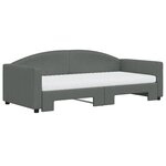 vidaXL Lit de jour avec gigogne et matelas gris foncé 90x190 cm tissu