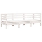 vidaXL Canapé de jardin 3 places blanc bois de pin massif