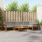 vidaXL Ensemble de canapés d'extérieur 6 Pièces Naturel et gris clair