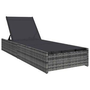 vidaXL Transat avec coussin 1-personne Gris 60 x 200 x 27cm polyrotin