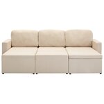 Vidaxl canapé-lit modulaire 3 places crème tissu