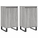 vidaXL Buffets 2 Pièces sonoma gris 40x35x70 cm bois d'ingénierie