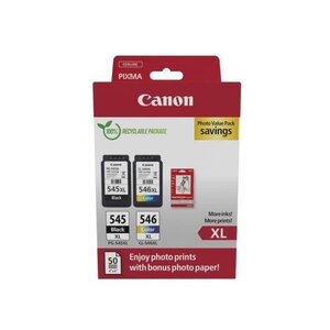 Pack de 2 cartouches d'encre 8286B011 Noir et couleurs Marque Canon + 50 Papier photo (8286B011)