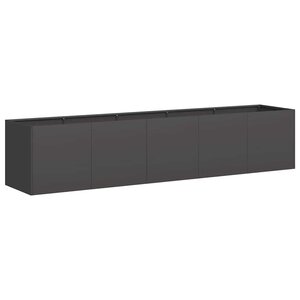 vidaXL Jardinière Noir 200x40x40 cm Acier laminé à froid