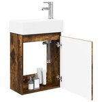 vidaXL Meuble de salle de bain avec robinet Chêne fumé