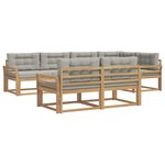 vidaXL Ensemble de canapés d'extérieur 6 pc Blanc et gris clair