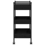 Chariot de cuisine vidaXL en chêne noir 50x30x70 cm en bois d'ingénierie