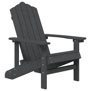 vidaXL Chaise Adirondack de jardin PEHD anthracite