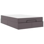 vidaXL Cadre de lit avec matelas Gris 120 x 200 cm Faux cuir