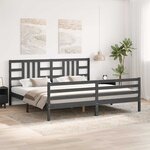 vidaXL Cadre de lit sans matelas gris 200x200 cm bois massif