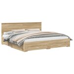 vidaXL Cadre de lit Chêne Sonoma 200 x 200 cm Bois d'ingénierie